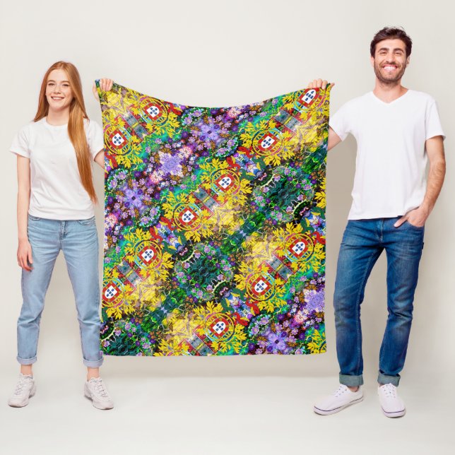 Portuguese designs fleece blanket (In Situ)