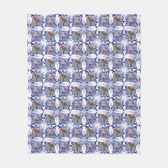 Portuguese designs fleece blanket (Front)