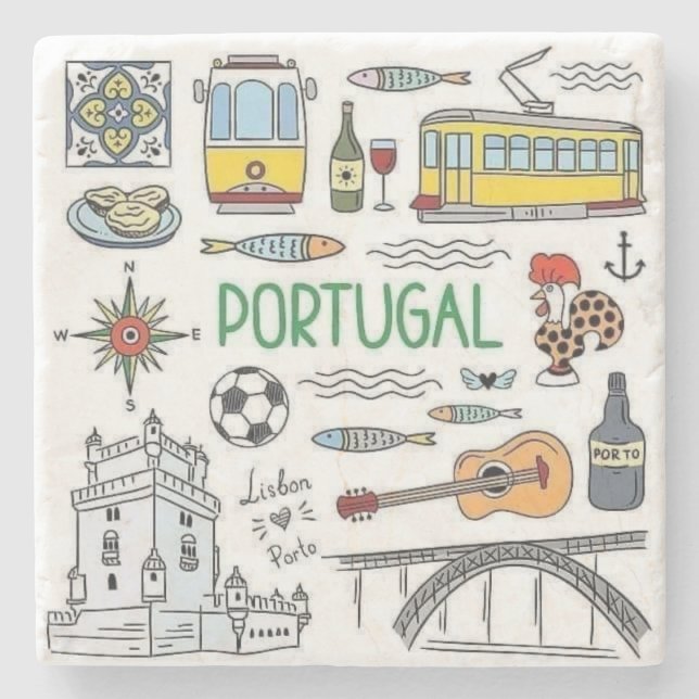 Portuguese designs  stone coaster (Front)