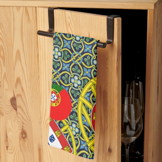 Portuguese designs  tea towel (Thirds Fold)