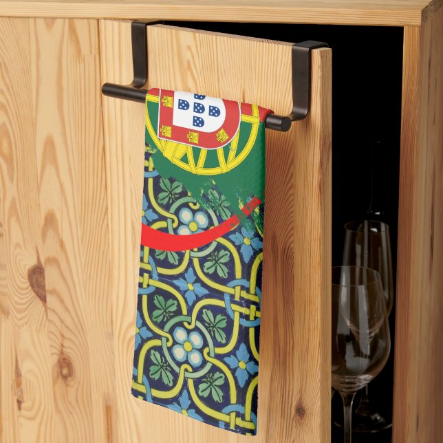 Portuguese designs tea towel (Thirds Fold)