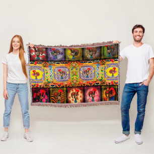 Portuguese designs throw blanket