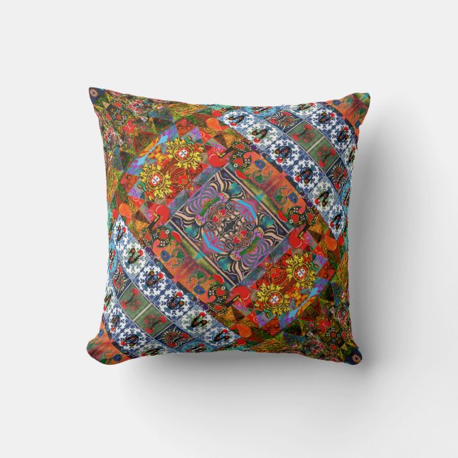 Portuguese designs throw pillow (Front)