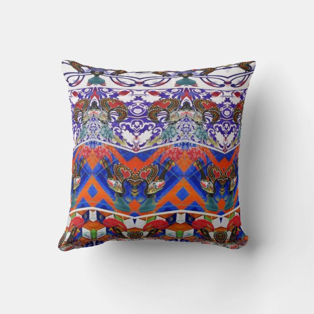 Portuguese designs throw pillow (Back)
