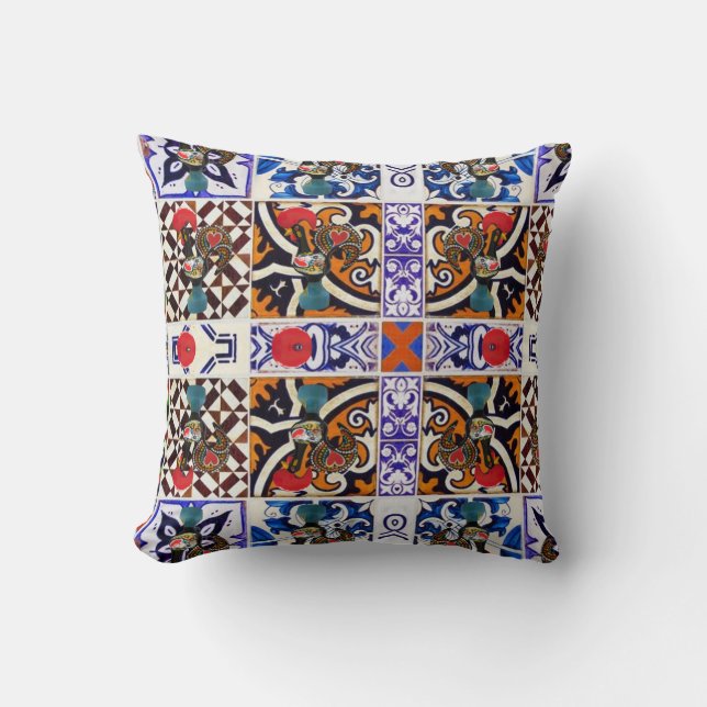 Portuguese designs throw pillow (Front)
