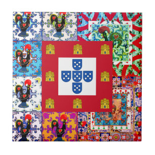 Portuguese designs Tote Throw Pillow Ceramic Tile