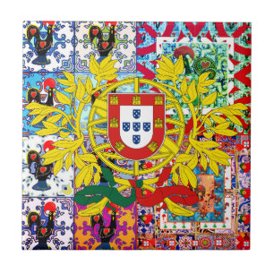 Portuguese designs Tote Throw Pillow Ceramic Tile