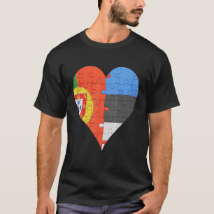 Portuguese Estonian Flag Heart T-Shirt