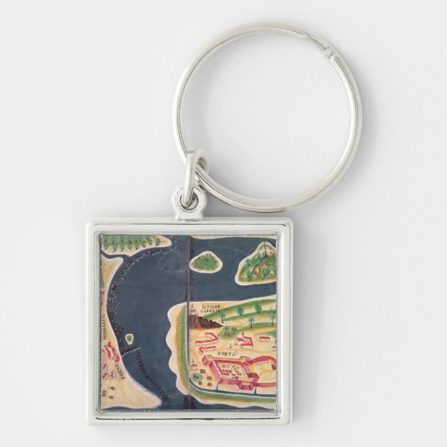 Portuguese exploration map of Mombassa Key Ring (Front)