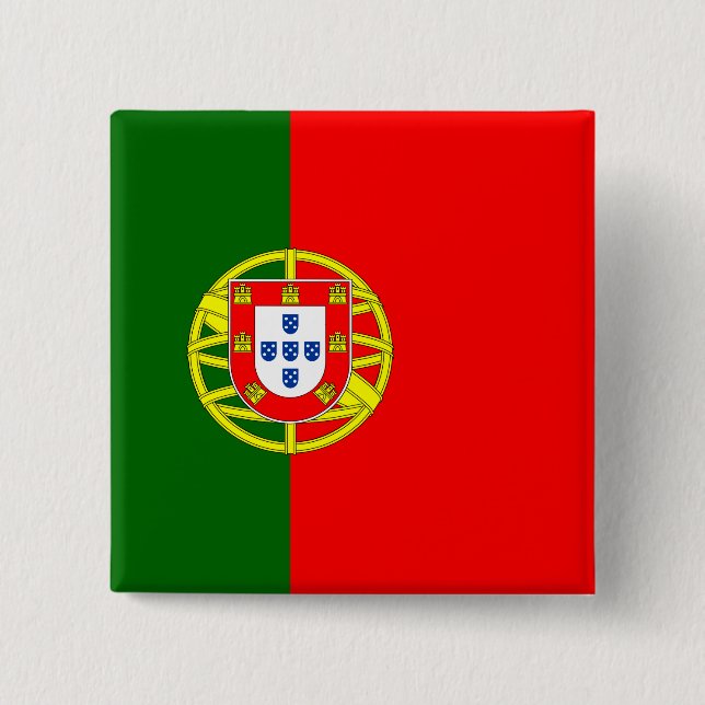 Portuguese Flag 15 Cm Square Badge (Front)