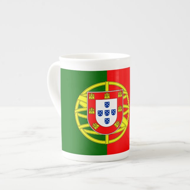 Portuguese flag bone china mug (Front Left)