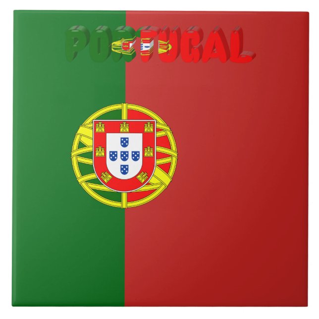 Portuguese flag ceramic tile (Front)