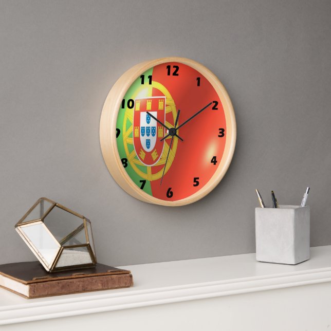 Portuguese Flag Design Wall Clock (Office)