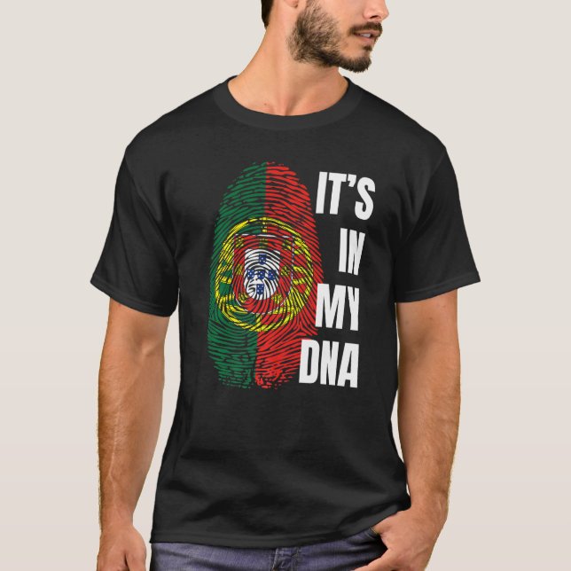 Portuguese Flag Dna Fingerprint Portugal T-Shirt (Front)