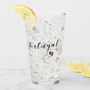 Portuguese Flag Heart Design, Portugal Glass