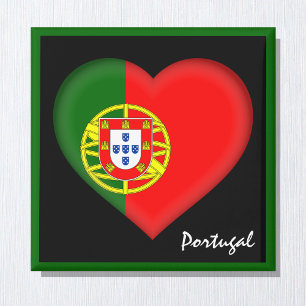 Portuguese flag & Heart, Portugal holiday /sports Magnet