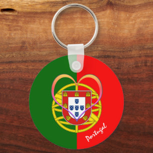 Portuguese flag & Heart - Portugal / Love sports Key Ring