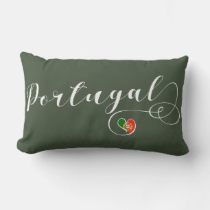 Portuguese Flag Heart, Portugal Lumbar Cushion