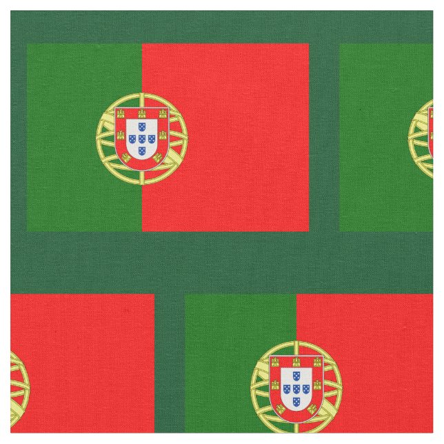 Portuguese flag pattern custom fabric DIY textile (Close Up)