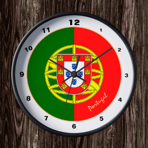 Portuguese Flag & Portugal trendy fashion /design Round Clock