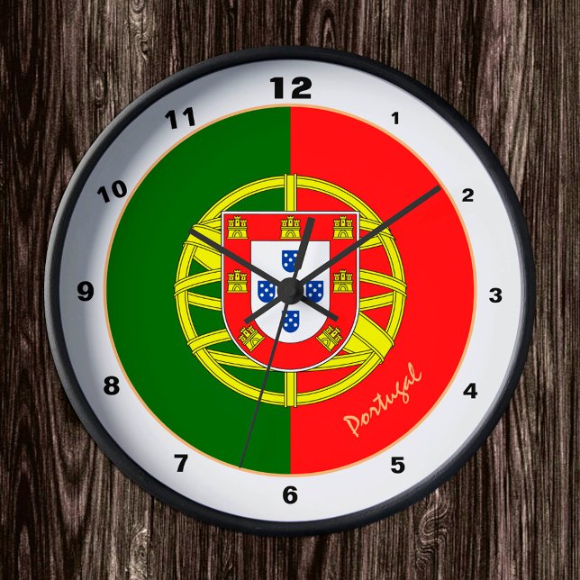 Portuguese Flag & Portugal trendy fashion /design Round Clock (Creator Uploaded)