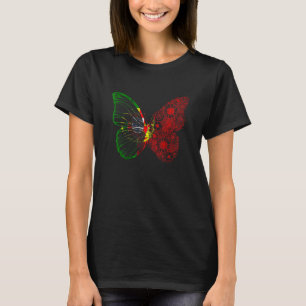 Portuguese Flag Portugal Vintage Butterfly Portugu T-Shirt