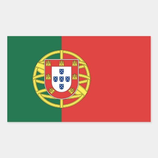 Portuguese Flag Rectangular Sticker (Front)