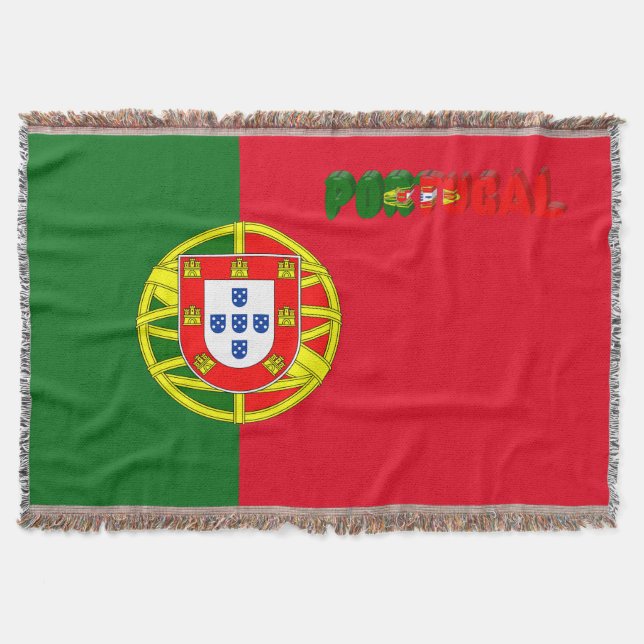 Portuguese flag throw blanket (Front)