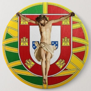 Portuguese folk art 6 cm round badge