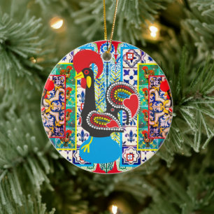 Portuguese folk art ceramic ornament
