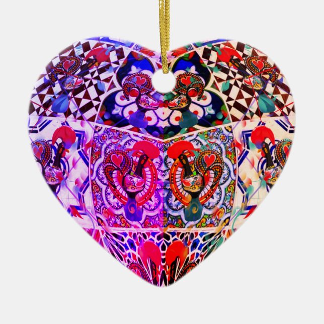 Portuguese folk art ceramic ornament (Front)