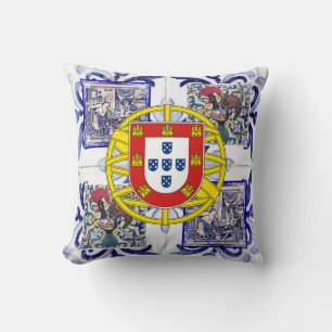 Portuguese folk art design cushion