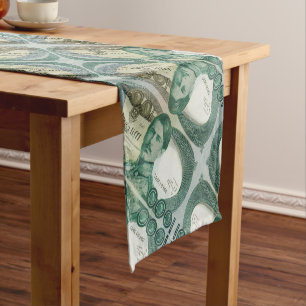 Portuguese folk art design short table runner