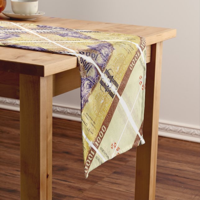 Portuguese folk art design short table runner (In Situ)