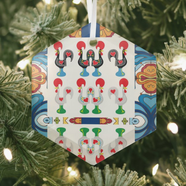 Portuguese folk art glass tree decoration (Insitu)