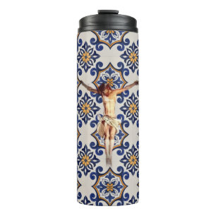 Portuguese folk art thermal tumbler