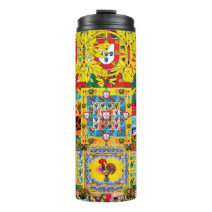 Portuguese folk art thermal tumbler