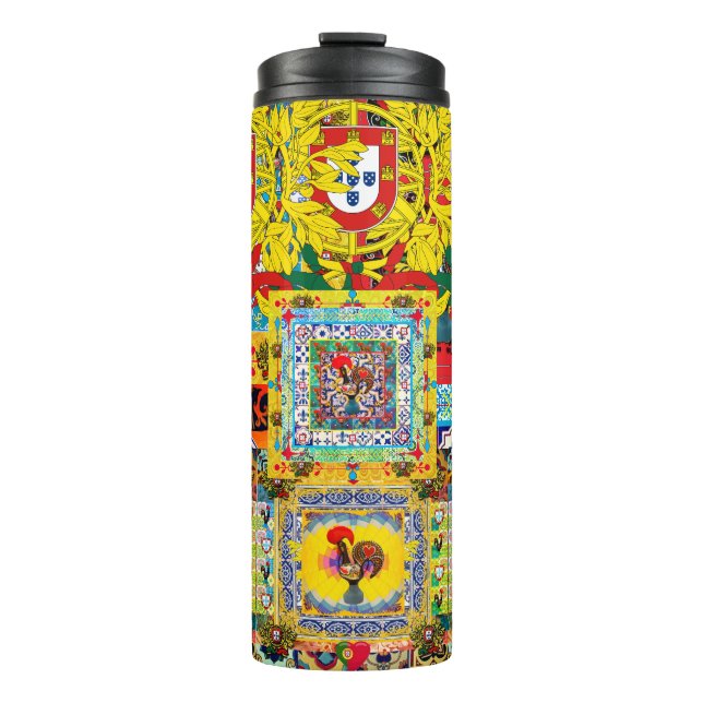 Portuguese folk art  thermal tumbler (Front)