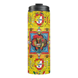 Portuguese folk art thermal tumbler