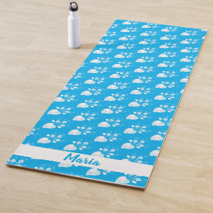 Portuguese folk heart in blossom pattern yoga mat