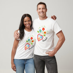 Portuguese folk heart with saudade word T-Shirt