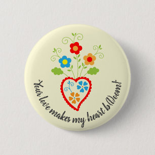 Portuguese folk romantic heart 6 cm round badge