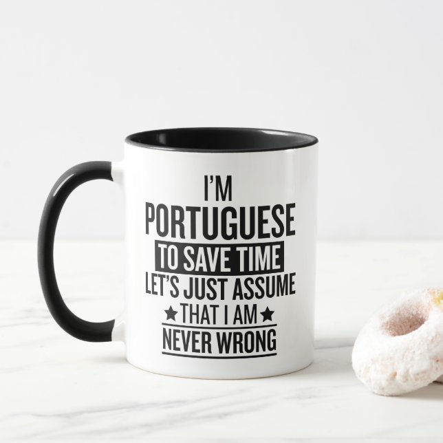 Portuguese Funny Mug (With Donut)