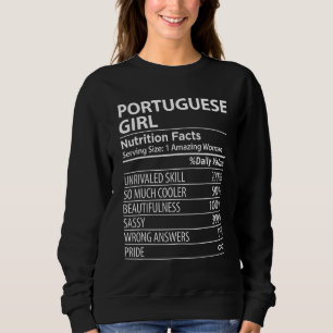 Portuguese Girl Nutrition Facts  Womens Portugal Sweatshirt