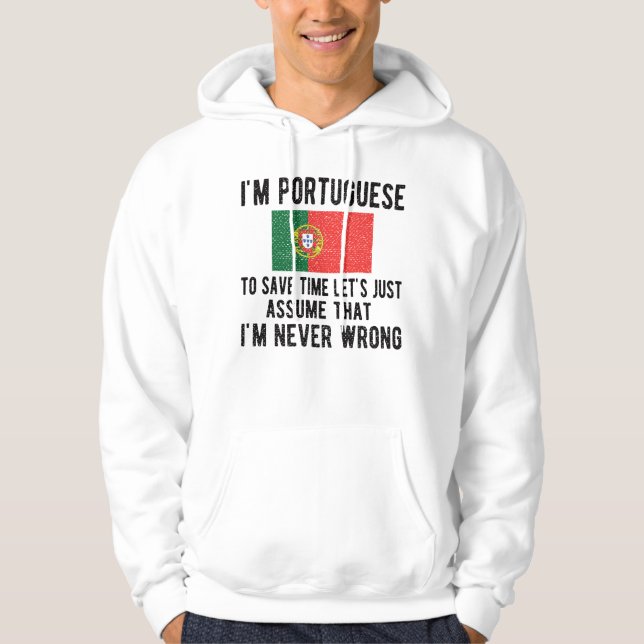 Portuguese Heritage Portugal Roots Portuguese Flag Hoodie (Front)