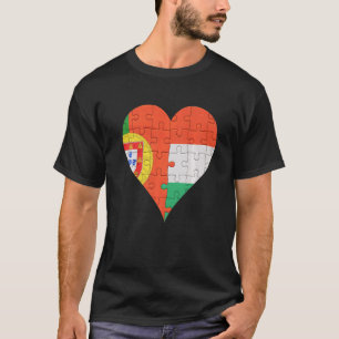 Portuguese Hungarian Flag Heart T-Shirt