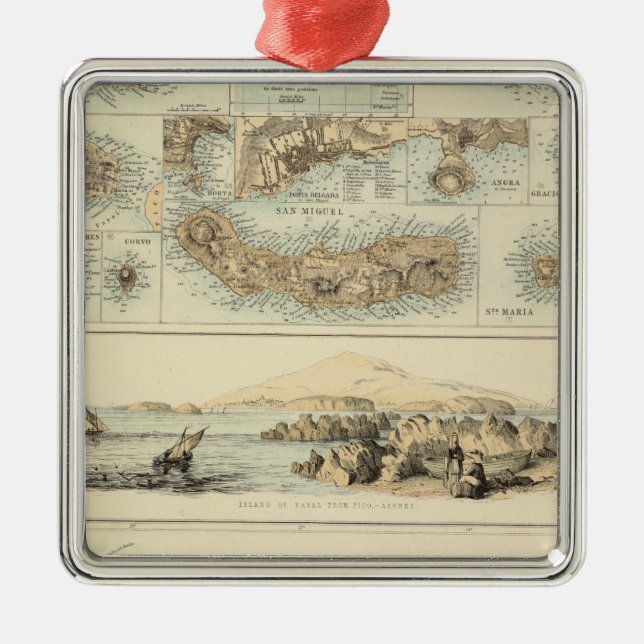 Portuguese Islands in the Atlantic Ocean Metal Ornament (Front)