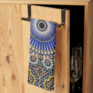 portuguese kitchen towels pattern azulejo 