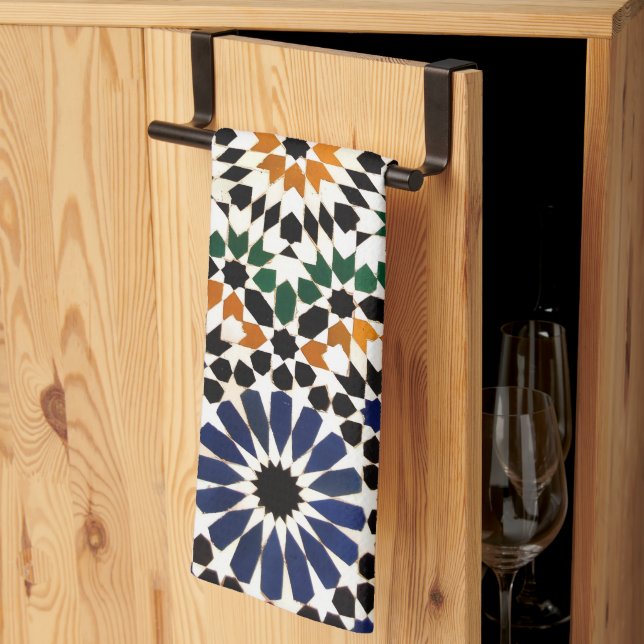 portuguese kitchen towels pattern azulejo mediterr (Thirds Fold)