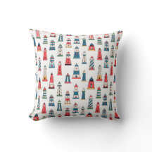 Portuguese Lighthouse Pattern Throw Pillow – Coast